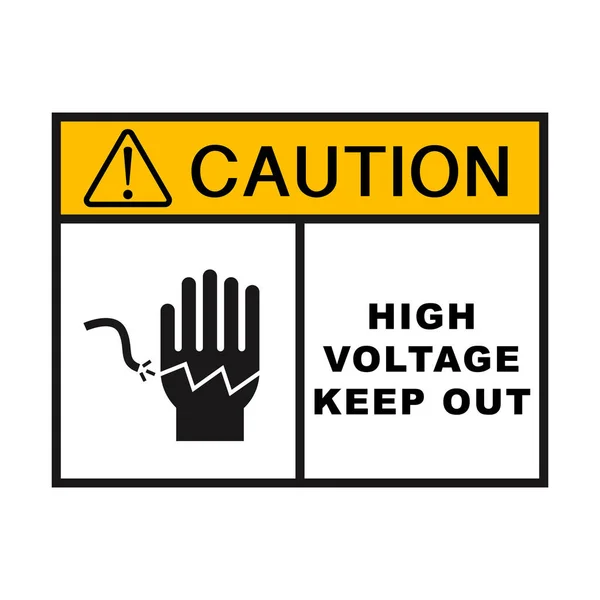 Peringatan Tegangan Tinggi Dilarang Simbol Tanda Tangan - Stok Vektor