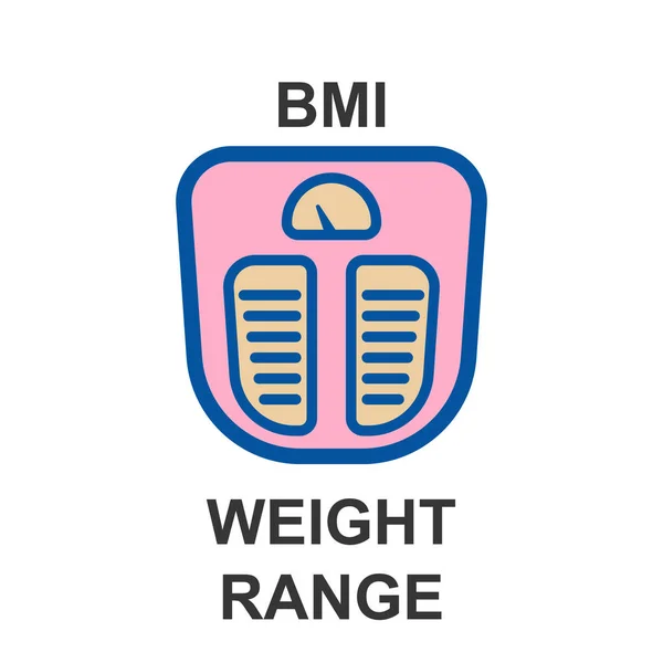 Índice de masa corporal Icono con escala de peso — Vector de stock