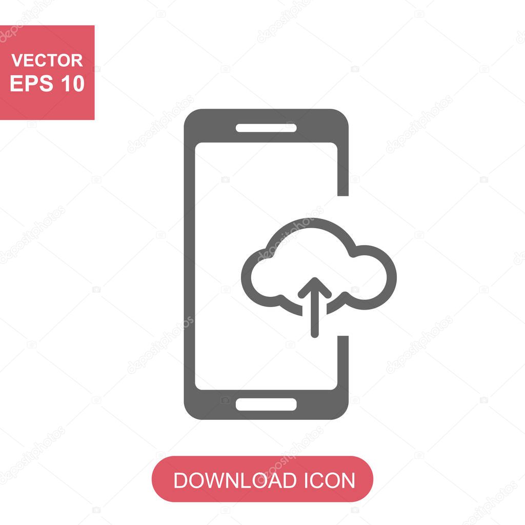 Icon phone with cloud.