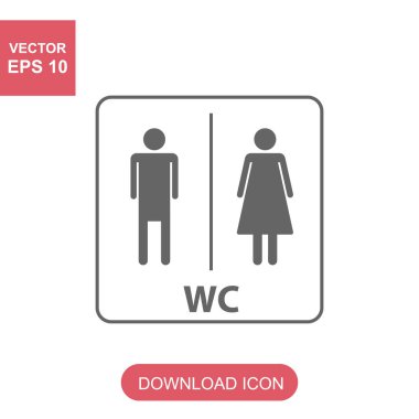 WC simgesi. Tuvalet ve tuvalet simgesi.