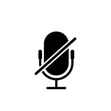 Microphone Audio Muted vector icon on white clipart