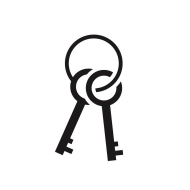 Moda düz stilinde anahtar simge izole edildi. Vektör işareti