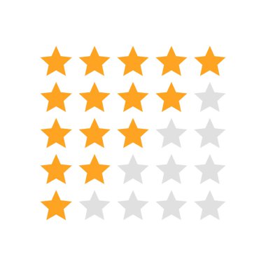 5 yıldızlı derecelendirme simgesi vektör illüstrasyon eps10.