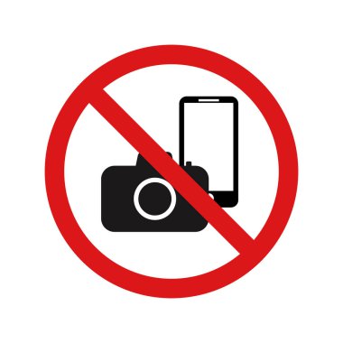 Fotoğraf ve telefon uyarı işareti vektör illüstrasyonu