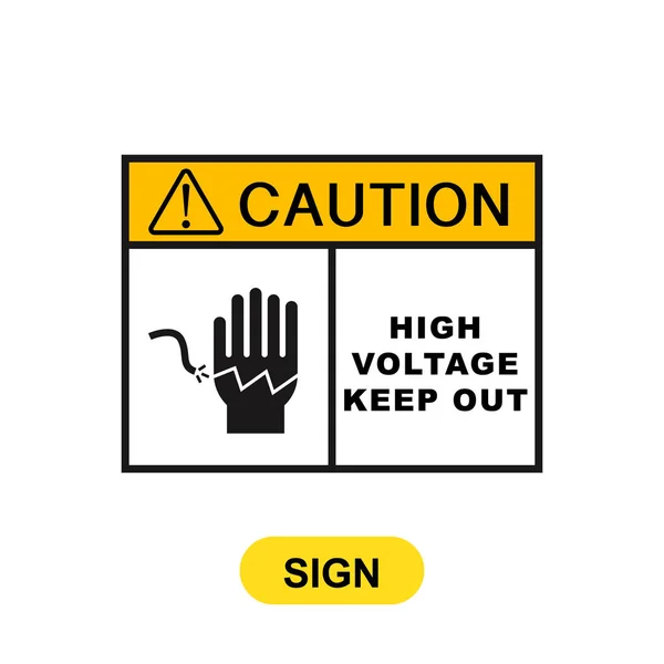 Caution High Voltage Keep Out Symbol Sign — 스톡 벡터