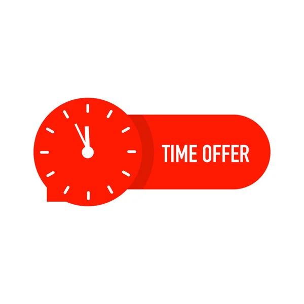 Vector red time offer sticker. — Stock Vector