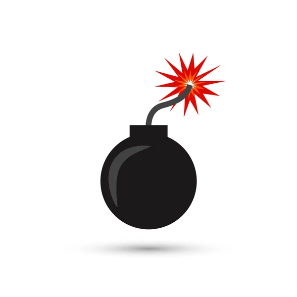 Bombe vectorielle avec mèche brûlante — Image vectorielle
