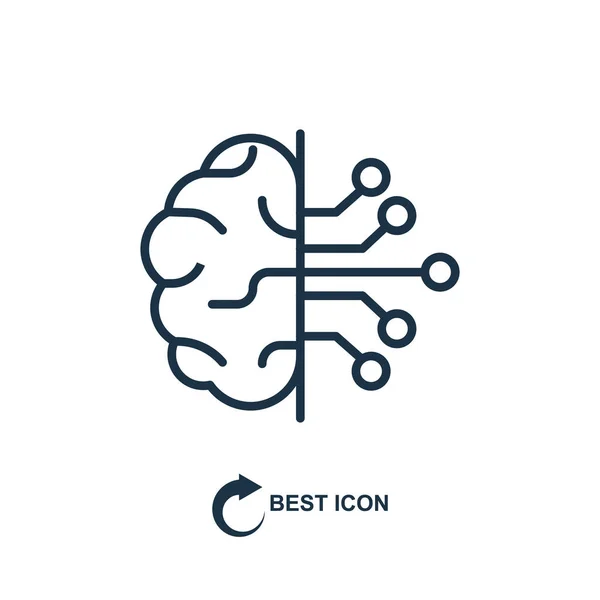 AI (artificial intelligence) icon in line style on white. Vector — Stock Vector