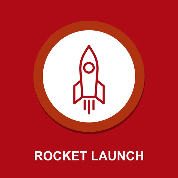 Lapos stílusú rakéta ikonra. — Stock Vector