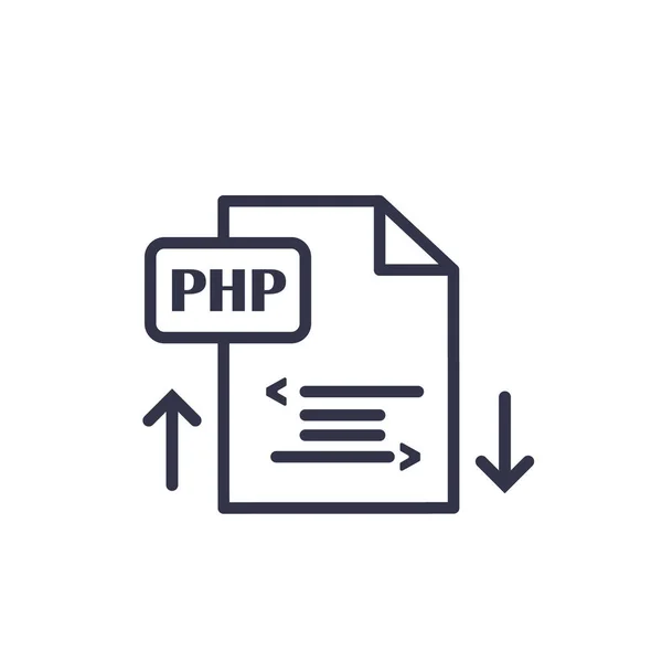 PHP file document icon on white. Vector sign — Stock Vector