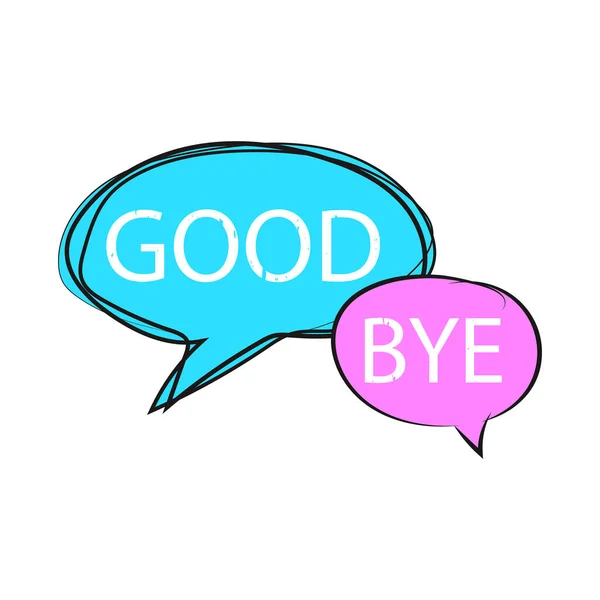 Bye Bye ikon pada putih - Stok Vektor