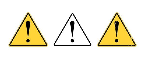 Set of Simple Yellow Warning mark — 스톡 벡터