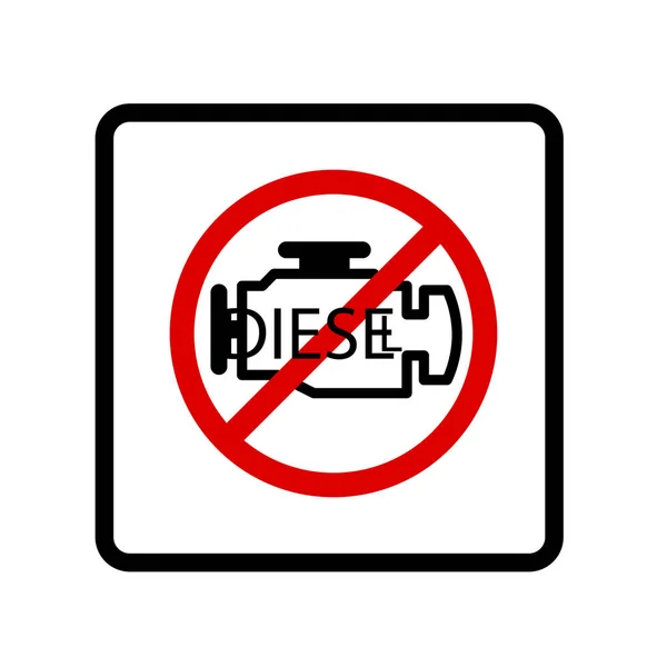 Prohibición de diesel - señal de tráfico — Vector de stock