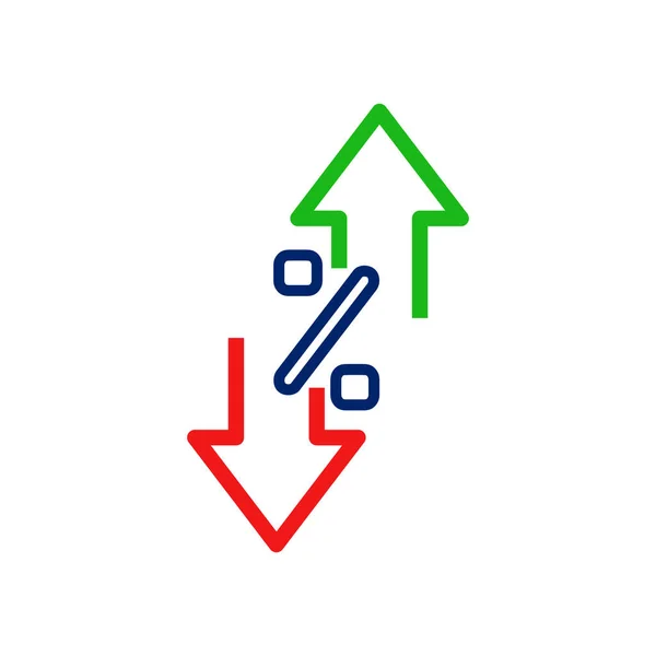 Seta com porcentagem — Vetor de Stock