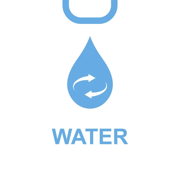 水のアイコンフラットベクトルイラスト — ストックベクタ