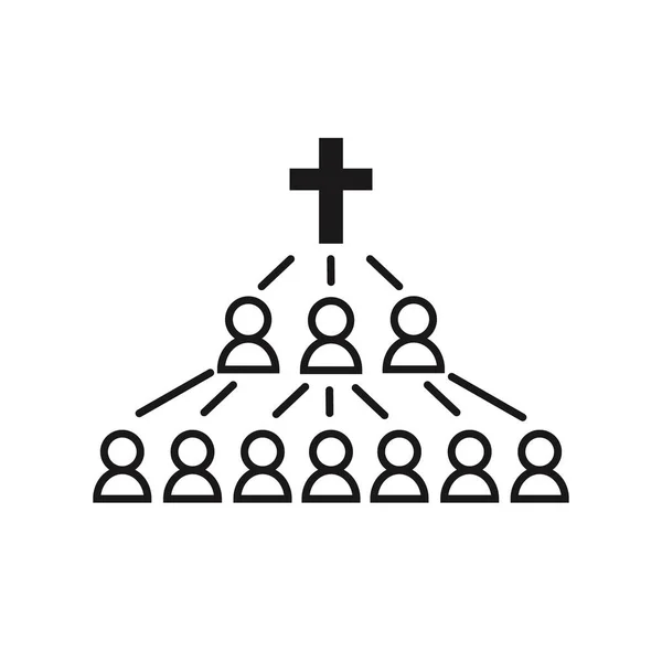 Virales Marketing Kirche Glyphen-Symbol — Stockvektor