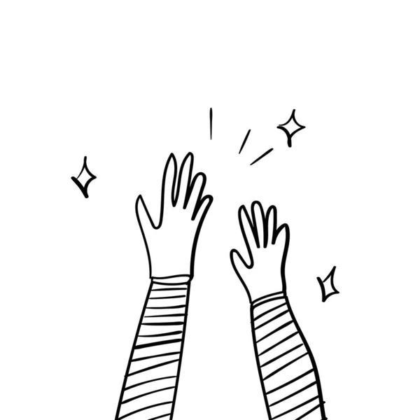 Applause hand draw vector doodle illustration — 스톡 벡터