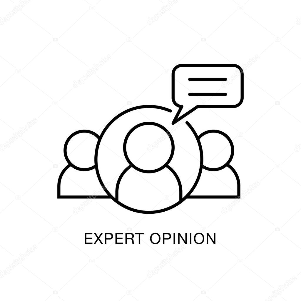 Expert Opinion Vector Line Icon