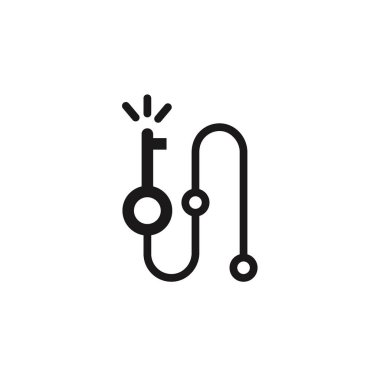 Kara asgari rota, araştırma noktaları gibi. Bilgiye ya da bilişe giden sıradan yol ve kolay keşfe giden yol kavramı. Düz stil trend modern quiz logotype grafik tasarımı izole edildi. Vektör