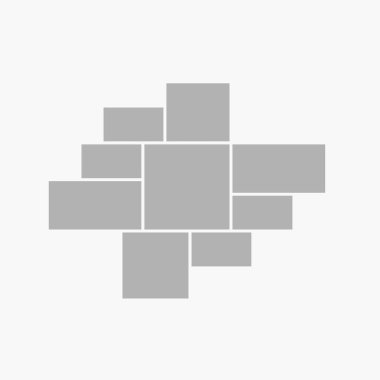 Fotoğraf veya resimleme için şablon kolaj çerçeveleri. Gri arkaplanda vektör