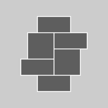 Fotoğraf veya resimleme için şablon kolaj çerçeveleri. Gri arkaplanda vektör