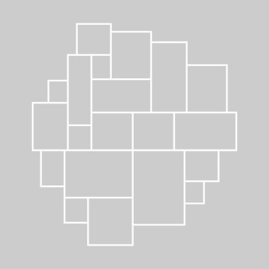 Fotoğraf veya resimleme için şablon kolaj çerçeveleri. Gri arkaplanda vektör