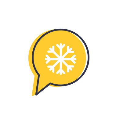 Kar tanesi düz simgesi. Kar resmi çizimi. Kış sembolü Vektör illüstrasyonu, EPS10.