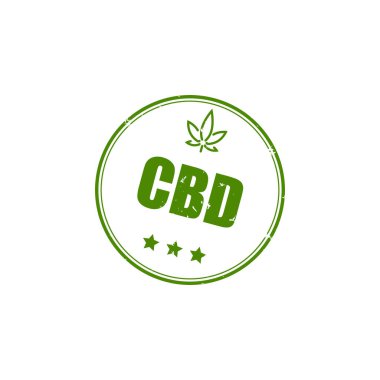 Beyaz arkaplan üzerindeki Cbd işareti veya pul, vektör illüstrasyonu