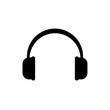 Kulaklık simgesi beyaza. düz biçimli vektör işareti.