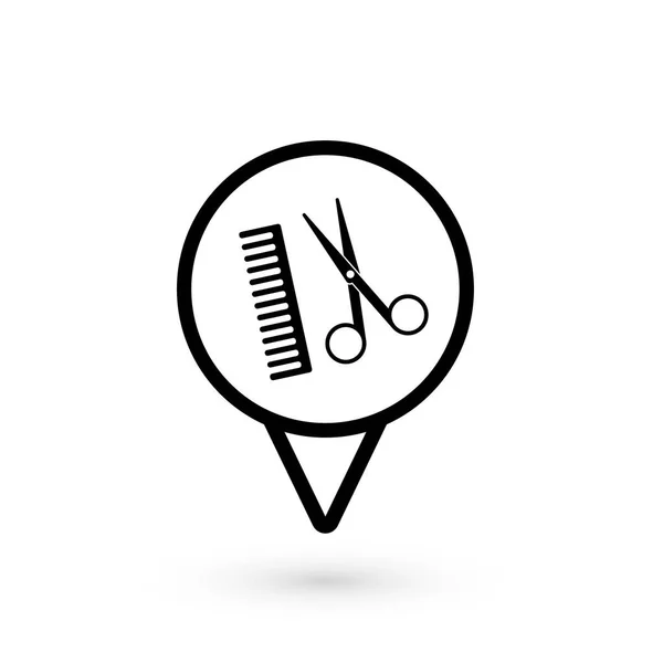 Scissors Comb Hairdresser Icon White Background — Stock Vector