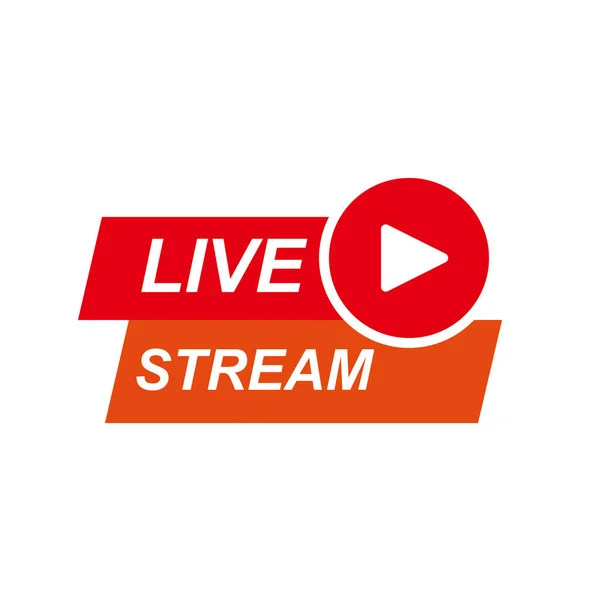 Logo Vektoru Živého Proudu Video Broadcast Live Stream Novinky Line — Stockový vektor