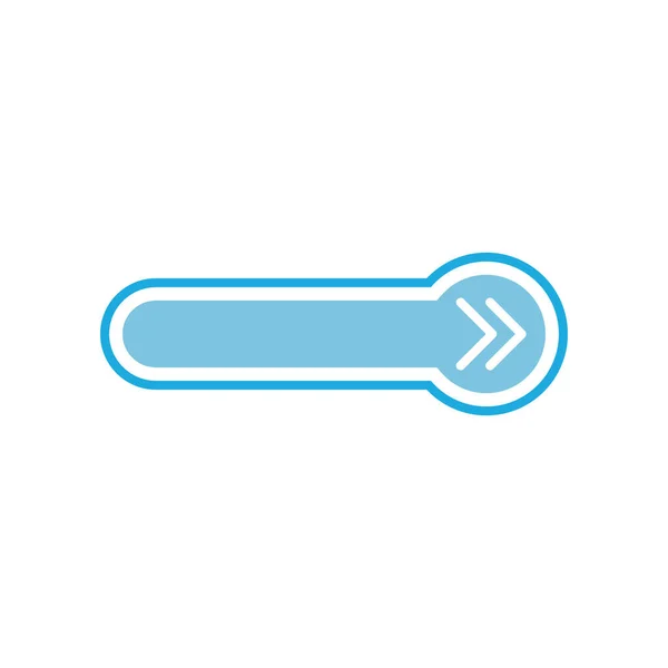 白い背景に矢印と青のワイドベクトルウェブボタン — ストックベクタ