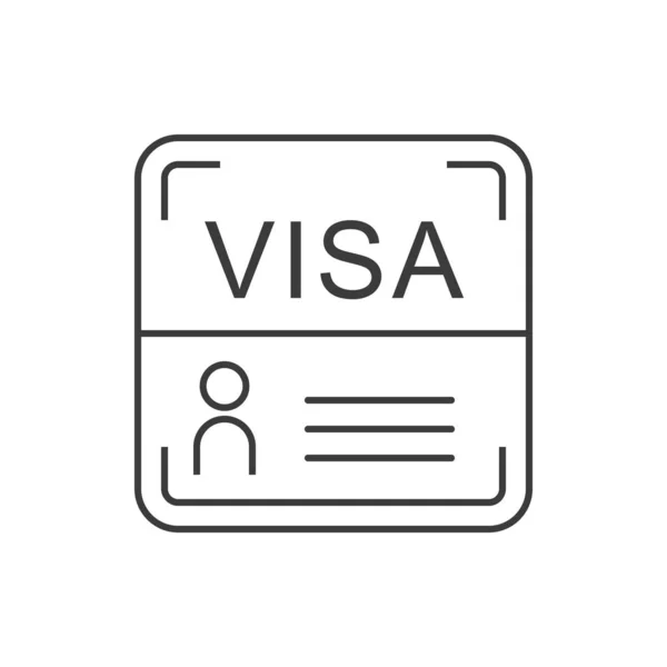 Start Visa Lineair Pictogram Tijdelijke Verblijfsvergunning Toeristisch Papierwerk Immigratie Reisgoedkeuring — Stockvector