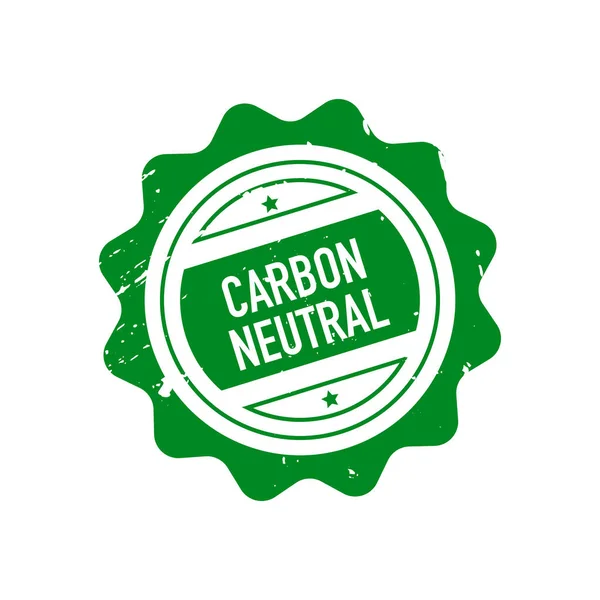 Зеленый Углерод Нейтральный Текстовый Штамп Белом Векторный Знак — стоковый вектор