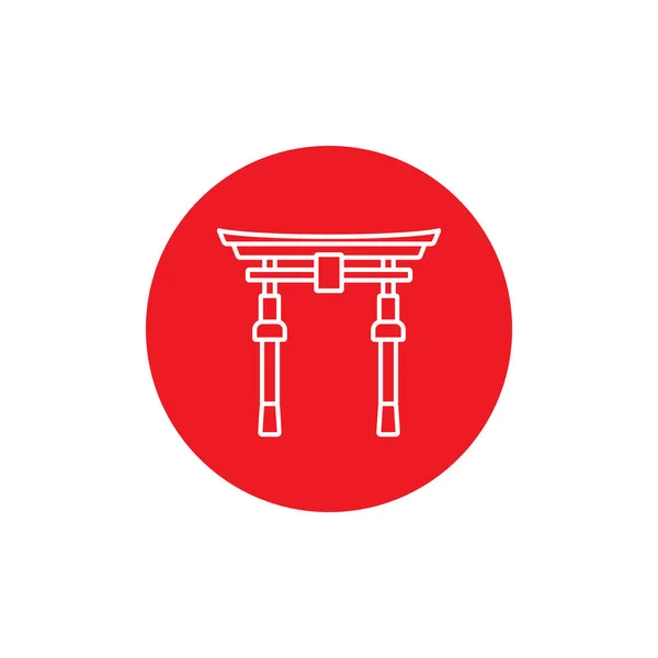 Cultura Puerta Japón Ilustración Vectorial Aislada Sobre Fondo Blanco — Vector de stock