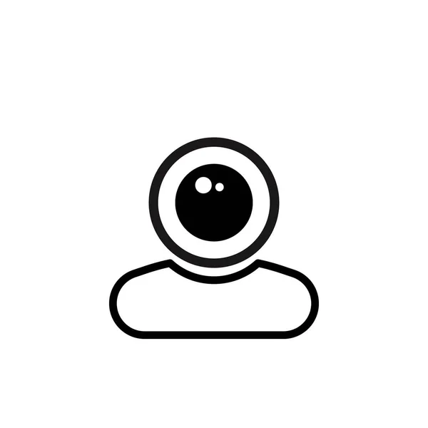 Chat Camera Pictogram Platte Stijl Wit Vectorteken — Stockvector