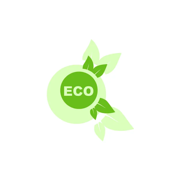 Eco Icono Vector Plano Signo Hoja — Vector de stock