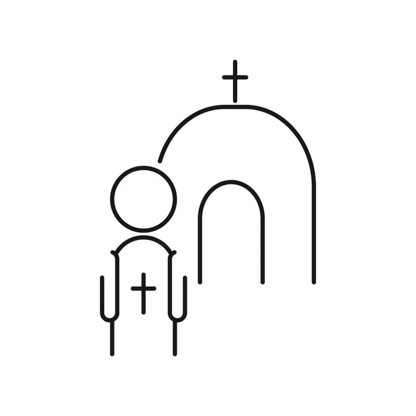 Значок Контура Пастора Тонкая Линия Черного Пастора Икона Плоский Вектор — стоковый вектор