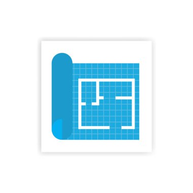 Beyaz üzerine ev planı simgesi, özet geç. İzole vektör işareti sembolü.