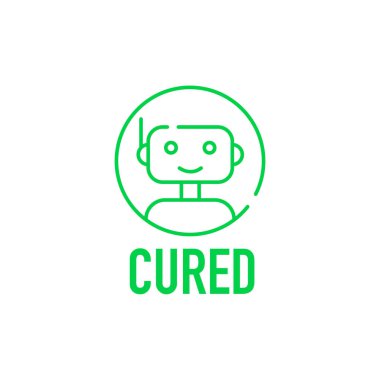 Beyazla tedavi edilmiş robot. Destek robotu. Vektör illüstrasyonu