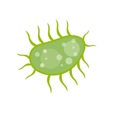 Beyaz zemin üzerinde izole edilmiş ortak insan virüsü veya bakteri taşıyıcısı