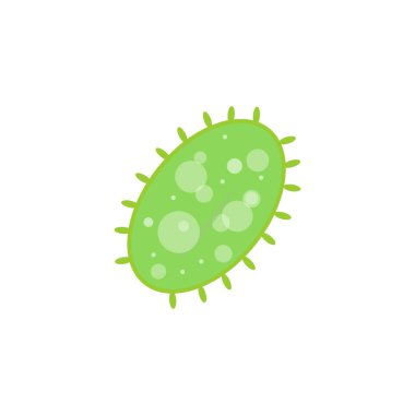 Beyaz zemin üzerinde izole edilmiş ortak insan virüsü veya bakteri taşıyıcısı