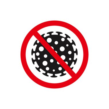 Corona Virüsü 'nün Corona virüsünü önleme örneği. Corona Virüsünü Durdurma Simgesi. Vektör