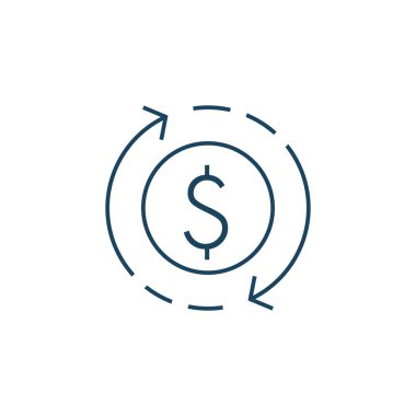 Beyaz arkaplanda Yatırım Satırı Simgesinin Dönüşü