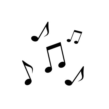 Beyaz üzerine Müzik Simgesi. Vektör Tasarımı