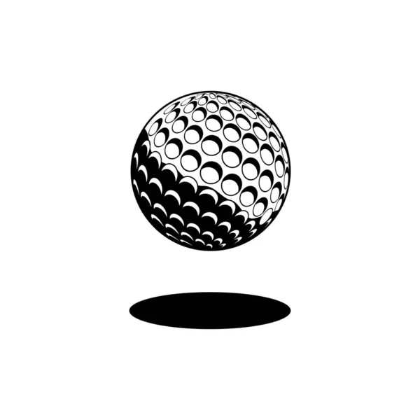 Green Golf Ball Isolated White Background Vector Icon — Stock Vector