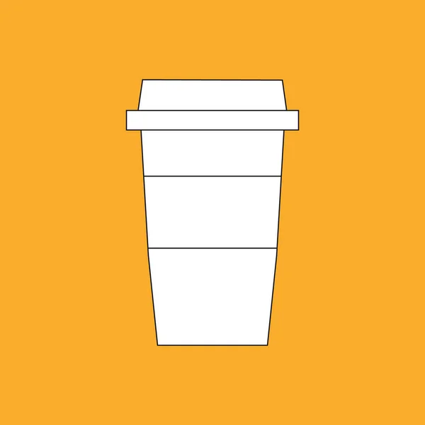 Чашка Кофе Желтом Фоне Вектор Концепция Питания — стоковый вектор