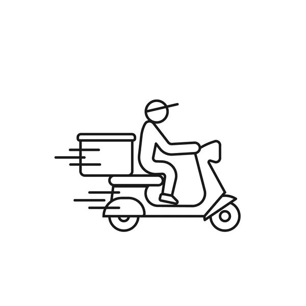 Wysyłka Szybki Dostawca Człowiek Jazda Symbol Ikony Motocykla Ilustracja Wektora — Wektor stockowy
