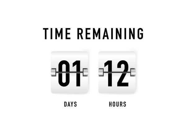 Draai Countdown Klok Teller Timer Vector Resterende Tijd Aftellen Flipboard — Stockvector