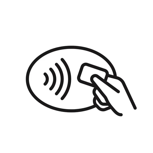 Kablosuz ödeme işareti logosu. NFC teknoloji bağlantısı daha az kredi kartı.